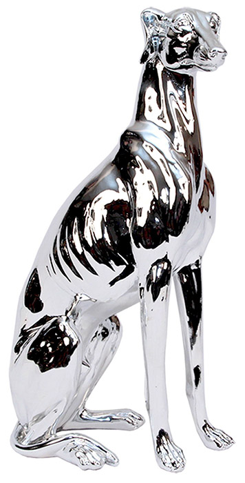Resin Plated Sitting Dog - Click Image to Close